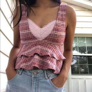 forever 21 ruffle v neck tank